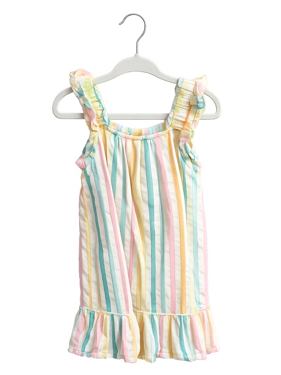 wonder nation Other - wonder nation Pastel Striped Ruffle Tank Top - Pink, Yellow, Mint, Cream